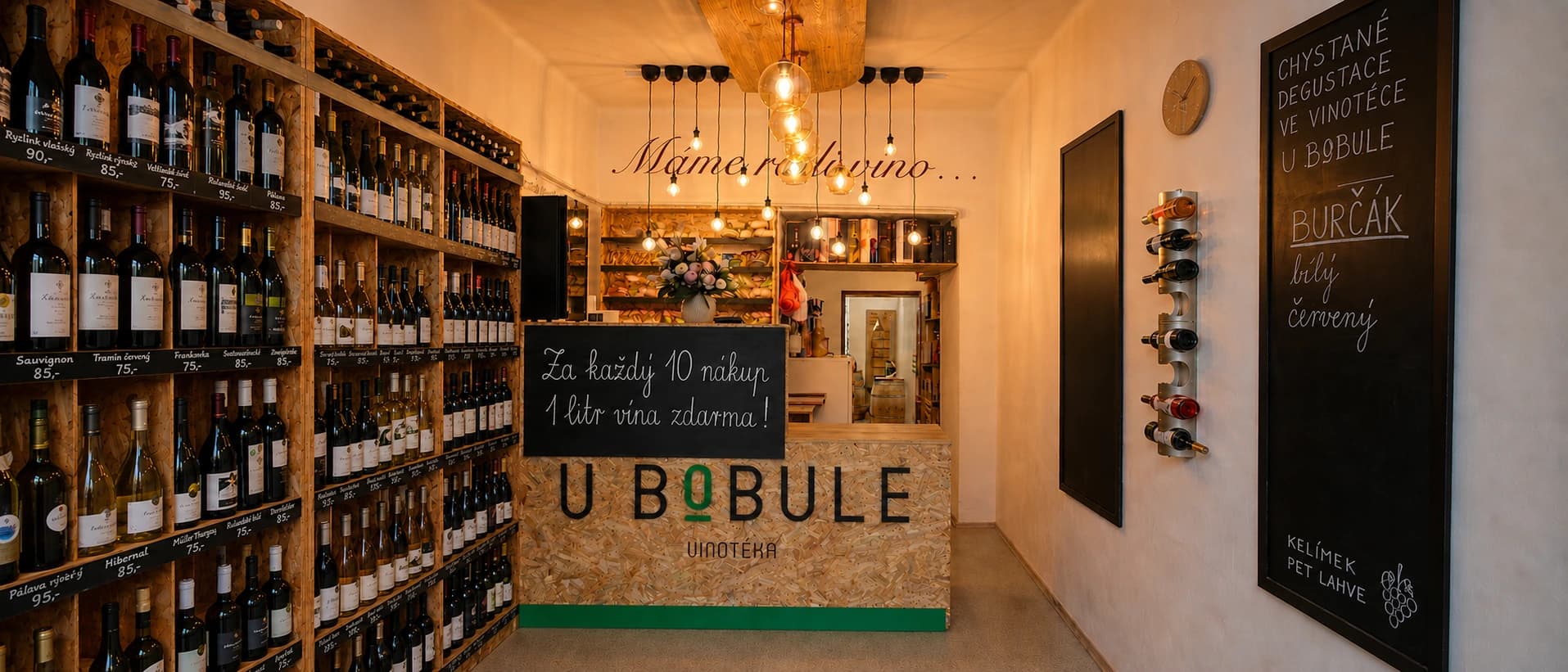 Interiér vinotéky U Bobule